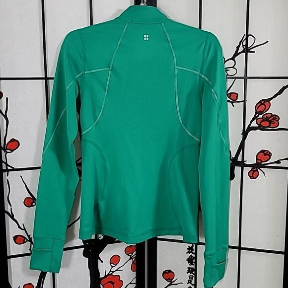 Sweaty Betty Therma Boost Running Zip Up Electro Green - Picture 6 of 14